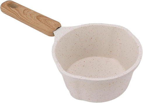 Nonstick Sauce Pan, Small White Soup Pot, Flat Bottom Milk Pot, Multifunctional Cooking Pot for Frying