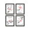 heilkee Pink Flower Wall Art Bathroom Decor, Set of 4 Grey Wall Pictures, Relax Soak Unwind Breathe Signs