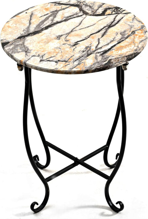 Aonagi Patio Side Table, Versatile 14" Round Side Table for Balcony Yard Porch