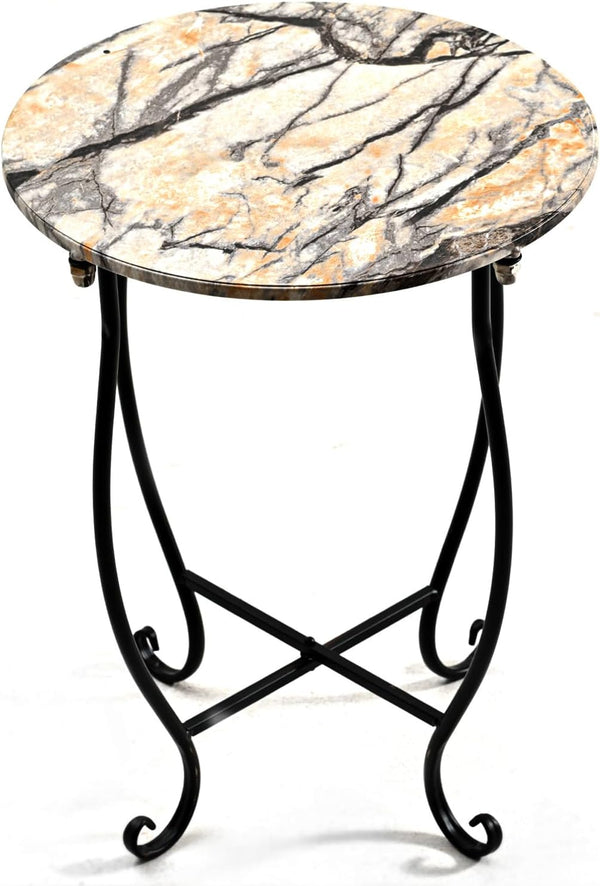 Aonagi Patio Side Table, Versatile 14" Round Side Table for Balcony Yard Porch