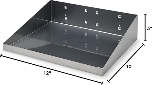 Triton Products 56120-SLV LocHook Shelf with Garment Hanger, 12" x 10", Silver