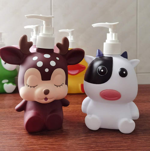 Frog Cow Cute Cartoon Animal Hand Soap Pump Lotion Dispenser, Hand Soap, Shampoo, Shower Gel for Bathrooms, Kitchen