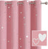 SMILE WEAVER Pink Kids Curtains for Girls Bedroom Silver Print Window Drapes