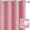 SMILE WEAVER Pink Kids Curtains for Girls Bedroom Silver Print Window Drapes