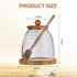 ASTRQLE 16.7 Oz Glass Honey Jar with Dipper and bamboo Lid Honey Pot Honey Container Holder Syrup Dispenser for Home