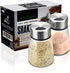 Elegant Salt and Pepper Shakers Set of 2 with Adjustable Pour Holes - Premium Stainless Steel and Glass Dispenser