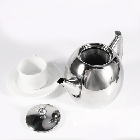 Stainless Steel Tea Kettle, 50 oz (1.5L) Teapot with Removable Infuser Filter for Coffee and Tea