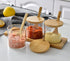 Set 3 Set Lawei of Condiment Jar with Lids and Spoons - Glass Sugar Bowls Sugar Salt Container for Sugar Serving Spice