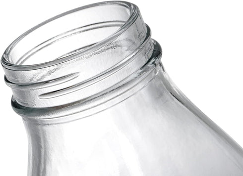 4 Pack 32 oz ZOOFOX Glass Milk Bottle with Lids, Vintage Milk Container for Refrigerator, Glass Juice Bottles, Reusable