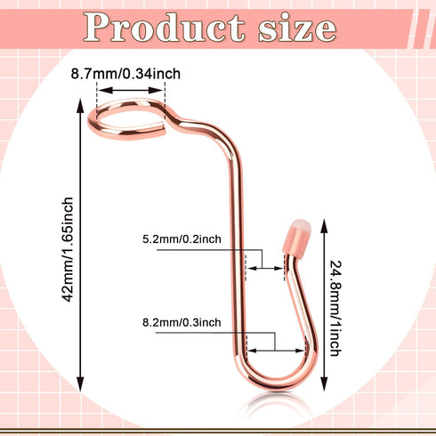 50 Pieces Hanger Connector Hooks Metal Hanger Extender Hooks Stable Clothes Hanger Connector for Different Clothes Hangers, 8.7 mm/0.34 Inch Hole Diameter,Rose Gold by Sankoly