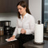 12 Heavy Natural Stone Paper Towel Holder Handcrafted from Solid Indonesian Marble, Non-Tip Weighted Base, One-Hand