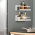 Magnetic Spice Rack for Refrigerator, 2 Pack Fridge Organizer for Spice Jars, Magnet Shelves with 4 Hooks