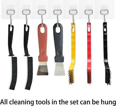 7 Pcs Multi-Purpose Crevice Cleaning Brush Tool for Kitchen Grease Stains, Bathroom, and Window Gutters