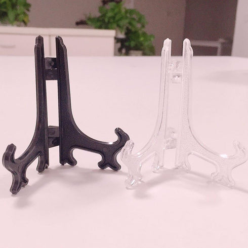 SK 3" High Black Plastic Display Stands, Plate Holders to Display Pictures, Pack of 12 Easels