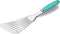 304 Stainless Steel Fish Spatula, Non-Slip Ergonomic Handle Slotted Spatula in Aqua Sky