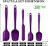HOTEC High Heat Resistant Food Grade Silicone Rubber Spatula Set for Baking, Cooking, and Mixing Non Stick Dishwasher Safe BPA-Free Purple Set of 5 by HOTEC