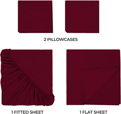 300 Count Set, 1 1 2 Superior Egyptian Cotton Thread Bed Sheet Elastic Deep Pocket Fitted Sheet, Flat Sheet