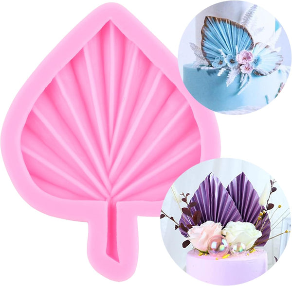 Fan Leaf Fondant Mold, Palm Leaf Silicone Mold for Cake Decorating, Hawaiian Tropical Leaf Candy Mold
