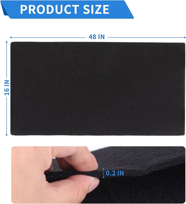 Activated Carbon Filter Sheet 16"x48"x0.2", Cut-to-Fit Multipurpose Activated Carbon Air Filter Sheet for Air purifiers, Air Conditioners, Air Vents, Furnace Filters, etc.