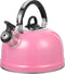 Lurrose Pink Teapot, Whistling Stainless Steel Tea Kettle for Home, Dorm, Apartment