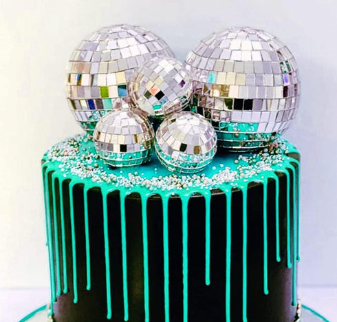 JeVenis Disco Ball Cake Decoration, 70's Disco Party Supplies for Birthday Party
