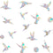 48 Pieces Hummingbird Style Birds Static Window Clings, Anti Collision Decals for Glass Door, Stop Bird Strikes