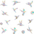 48 Pieces Hummingbird Style Birds Static Window Clings, Anti Collision Decals for Glass Door, Stop Bird Strikes