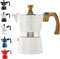 GROSCHE Milano Moka Stovetop Espresso Coffee Maker, 3 Cup / 150 ml, White