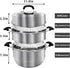 MANO Steamer Pot for Cooking, 11.8 Inch 2-Tier Stainless Steel Steaming Pot with Lid for Vegetables, Dumplings