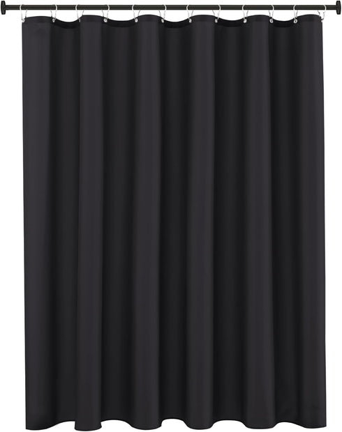 Biscaynebay Extra Long Fabric Shower Curtain Liner, 72 Inch Width by 84 Inch Length, Black