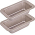 6-Inch Non-Stick Loaf Pan Set of 2, Carbon Steel Baking Bread Pan, 7.2" x 4.1" x 1.9" (Champagne Gold)