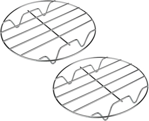 TamBee 8 Inch Cooking Rack, Round 304 Stainless Steel Baking and Cooling Steaming Rack, Set of 2