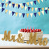 30Ft Navy Blue Gold and Beige Party Decorations, Royal Blue Gold Triangle Flag Pennant Banner for Events