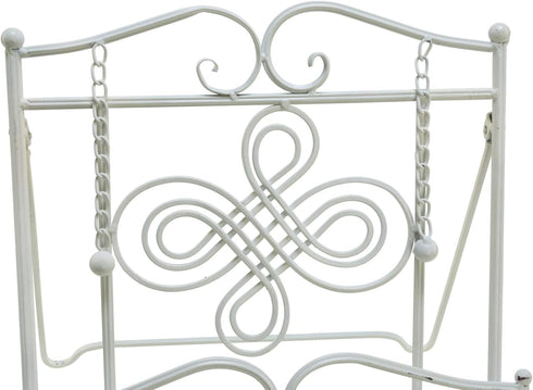 Tripar Swirl Design White Metal Cookbook Stand for iPads, Tablets, and Cookbooks - Adjustable and Portable