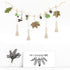 Garneck 4pcs Natural Cotton String Tassel Wood Beads, Handmade Wooden Pendant for Closet Door Handle Decor