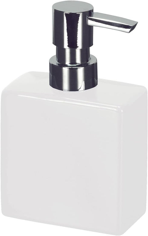 Luxury Bathroom Flash Soap Dispenser - Modern Porcelain Liquid Soap Dispenser, 10oz, Short, White