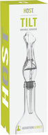 HOST TILT Wine Aerator Pour Spout with Stand, Silicone and Plastic, Gray Set of 1