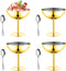 Ice Cream Bowls Stainless Steel Dessert Cups with Spoons Reusable Footed Sundae