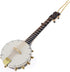 Dselvgvu (5.51" Wooden String Miniature Banjo Hanging Ornament Mini Musical Instrument Replica Holiday Tree Home