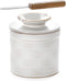 Nucookery Ceramic Butter Crock with Lid Embossed French-Style Butter Keeper for Countertop,