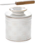 Nucookery Ceramic Butter Crock with Lid Embossed French-Style Butter Keeper for Countertop,