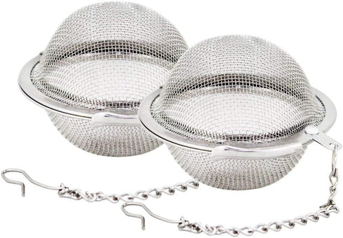 Fu Store 2pcs Stainless Steel Mesh Tea Ball, 2.1 Inch Tea Strainers for Infusing Teas