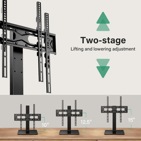 FURWOO 27 65 inch 4 400x400mm Universal TV Stand for to LCD LED TVs Level Height Adjustable TV Stand Base with Tempered