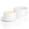 French Butter Crock with Lid, White Porcelain Butter Keeper with Waterline for Fresh Soft Butter without Refrigeration