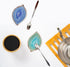 2 Pack Set, Counter, Coffee Spoon and Leaf Rest Ice Cracks Leaf Ladle Holder, Tea Spoon Rest for Kitchen Dining Table