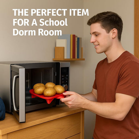 Microwave Potato Cooker, BPA-Free Plastic Rack for 4 Potatoes, Quick and Healthy Microwave Meal