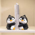 Cute Hug Penguins Decorative Bookends, Unique Animal Book Ends to Hold Books Creative Resin Book Holder Stopper