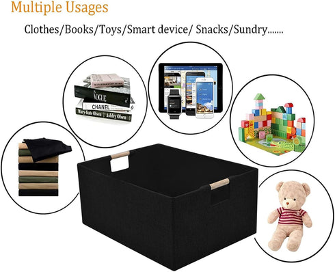 Storage Bins & Fabric Storage Basket - Decorative Baskets Storage Box Cubes with Handles for Closet Shelf, Nursery Toy,