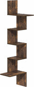 5-Tier Furinno Rossi Corner Floating Shelves for Wall, Corner Rectangular Wall Shelf, S-Shape Radial Floating Book