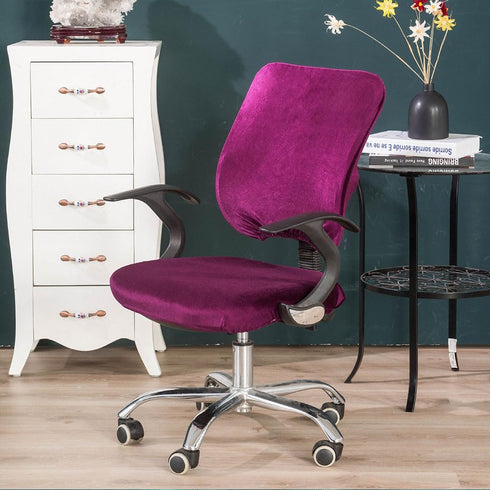 Stretch Spandex Velvet Computer Office Chair Covers, Removable Washable Slipcovers for Home and Wedding Decor